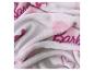 Couverture douce et moelleuse blanche et rose avec le logo Barbie