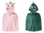 Capes licorne rose et dinosaure verte pour enfants