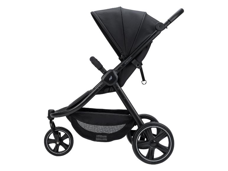 Poussette UPPAbaby Cruz noire légère, vue de profil.
