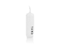 Appareil électronique blanc avec câble, vue latérale