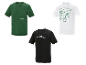 Trois t-shirts Parkside : vert, blanc et noir.