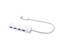 Un hub USB blanc à quatre ports de la marque TRONC.