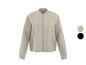 Blouson bomber beige zippé avec deux poches, disponible en deux options de couleur.