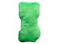 Coussin vert en peluche.