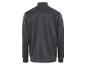 Un sweat-shirt gris à fermeture éclair et à manches longues.