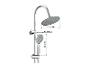 Douche avec pommeau de douche fixe et douchette à main.