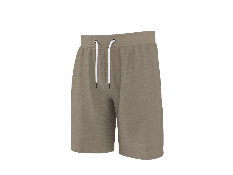 Short de survêtement kaki avec cordon de serrage blanc.