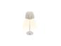 Lampe de table blanche avec abat-jour plissé et lumière chaude