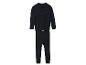 Ensemble de sous-vêtements thermiques noirs avec des détails bleus, comprenant un haut et un pantalon.