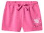 Short rose pour fille avec taille élastique et imprimé cochon.