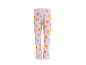Pantalon de pyjama rose pour enfants avec un motif coloré de personnages de dessins animés.