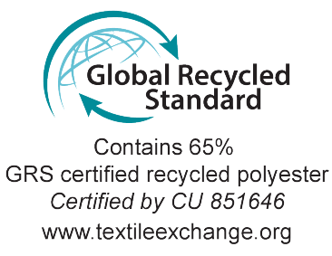 Sceau Global Recycled Standard: Contient 65% de polyester recyclé certifié GRS, certifié par CU 851646.