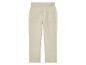 Pantalon beige en mousseline, poches arrière.