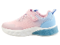 Chaussures de sport pour filles rose et bleu clair avec motif floral.