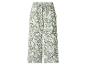 Pantalon large vert et blanc à imprimé floral avec taille à nouer.
