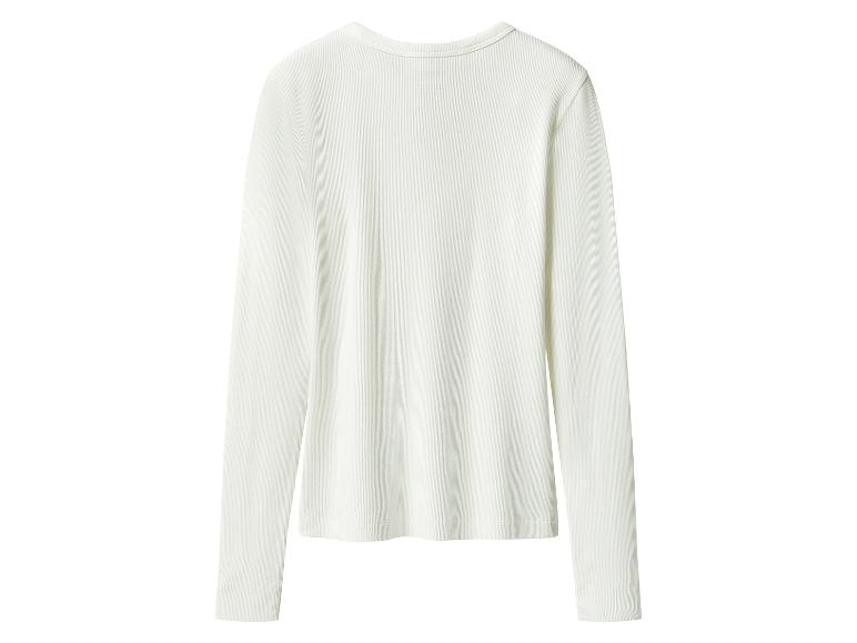 Haut blanc côtelé à manches longues, vue de dos