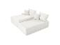 Canapé modulaire blanc en velours côtelé avec coussins