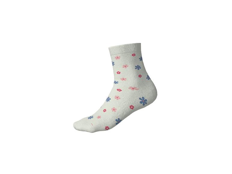 Chaussette blanche à motifs de fleurs bleues et roses