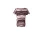 T-shirt à manches courtes pour femme à rayures marron et roses