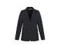 Blazer femme bleu foncé avec deux boutons et poches.
