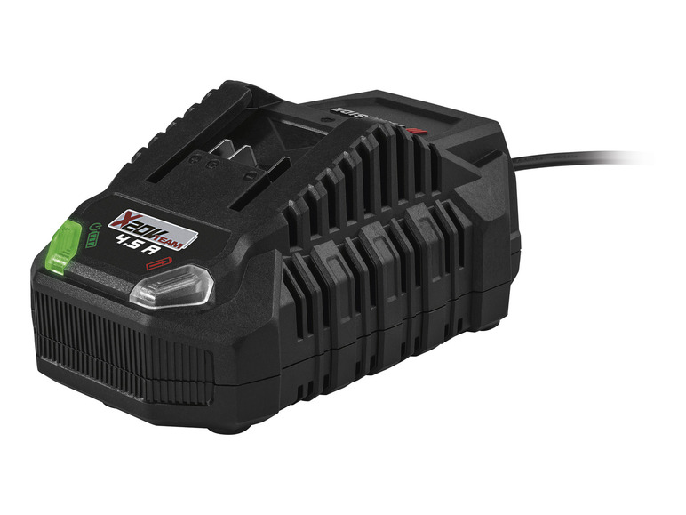 Un chargeur de batterie X20V TEAM noir avec cordon