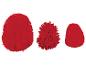 Trois pompons rouges pour les cheerleaders.