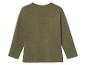 T-shirt vert olive à manches longues pour enfant, vue arrière.