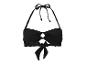 Haut de maillot de bain noir, style bandeau, noué.