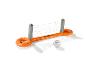 Ensemble de volley-ball gonflable orange avec filet et ballon, pour piscine.