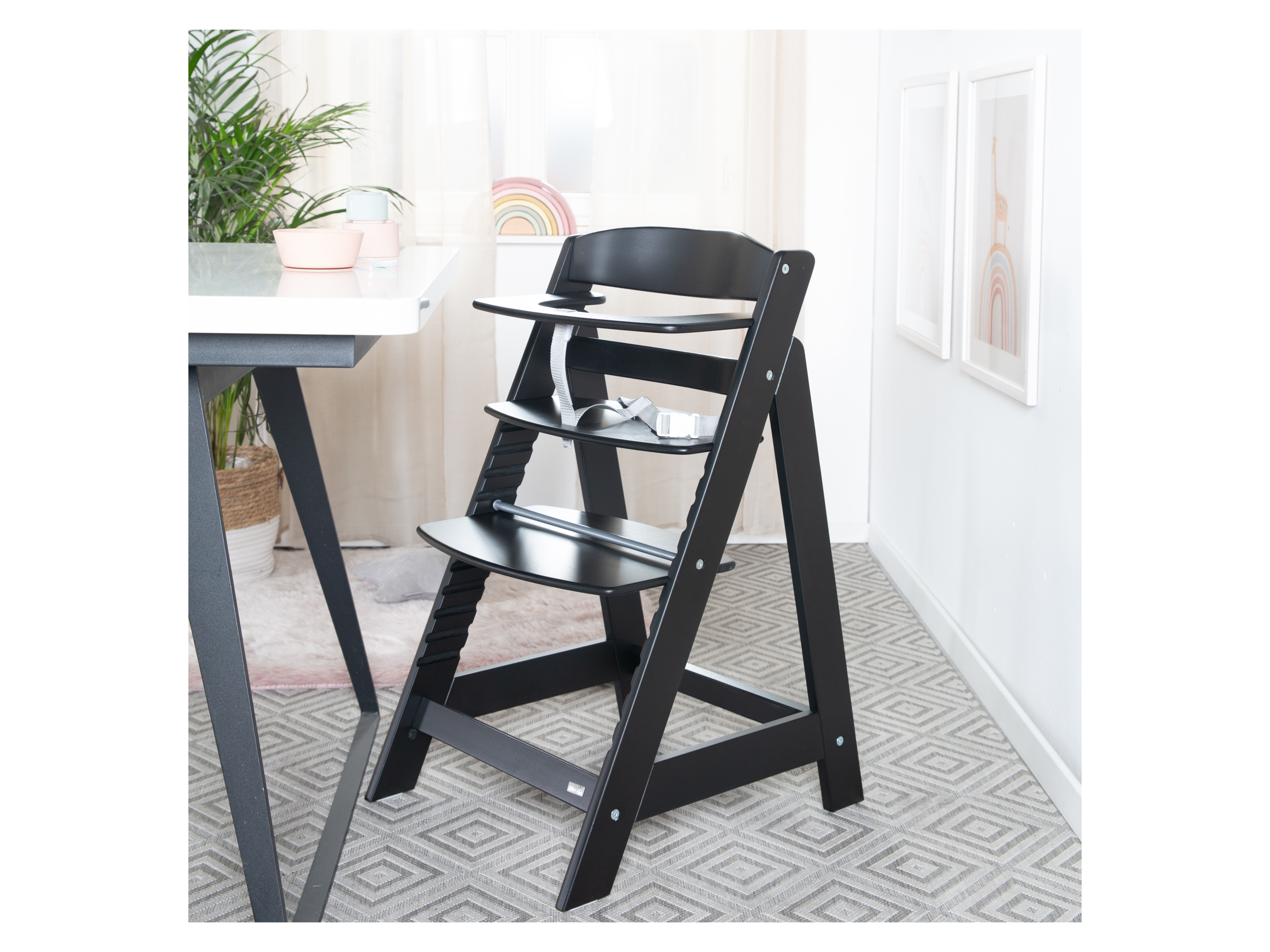 roba Chaise haute »Sit Up«, chaise haute évolutive en bois. (noir)