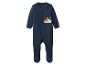 Combinaison bébé bleu marine avec motif ours et lapin.