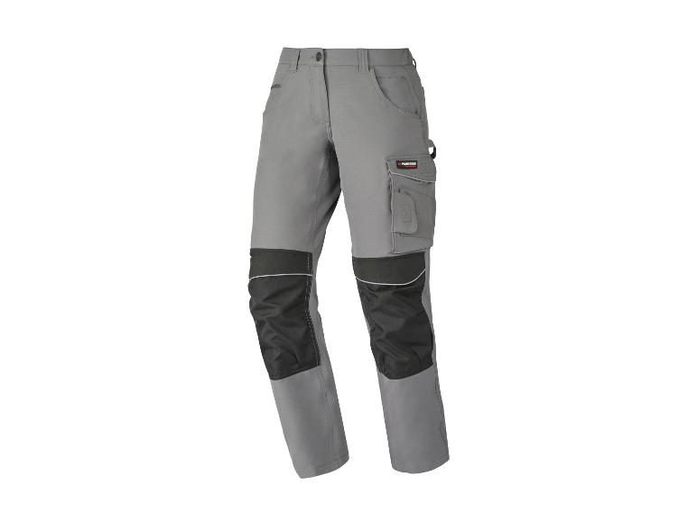 Pantalon de travail gris avec genouillères noires et poches latérales