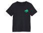 T-shirt enfant noir avec un crocodile vert mignon.