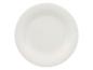 Assiette creuse en céramique blanche, vue de dessus.