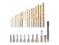 Forets titane et embouts pour visseuse : jeu complet d'outils.