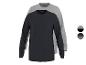 Deux t-shirts à manches longues pour homme : un bleu foncé et un gris.