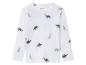 T-shirt Lupilu blanc à manches longues avec motif dinosaures.