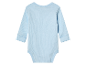 Body bébé bleu à manches longues.