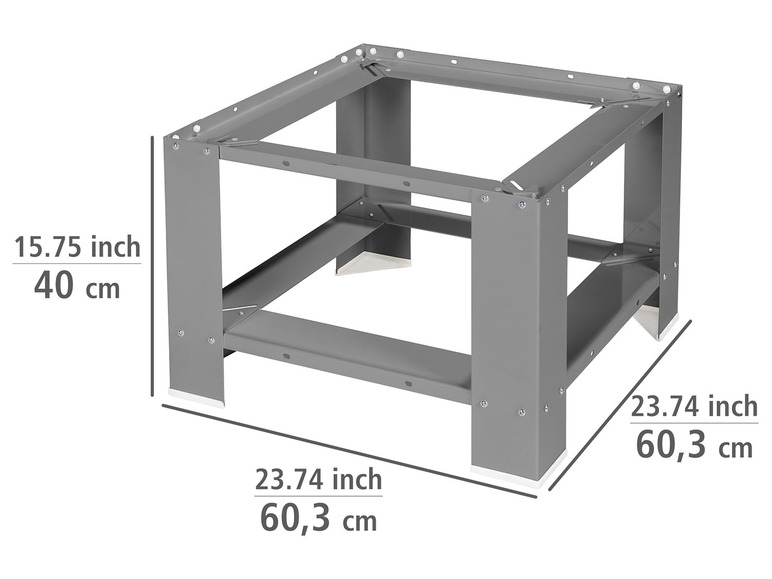 Socle en métal pour lave-linge ou sèche-linge.