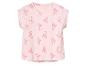 T-shirt rose à manches courtes, motif flamants roses et palmiers.