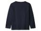 T-shirt à manches longues bleu marine avec col rond.