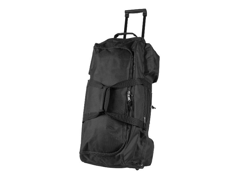 Sac de voyage noir à roulettes avec poignée extensible
