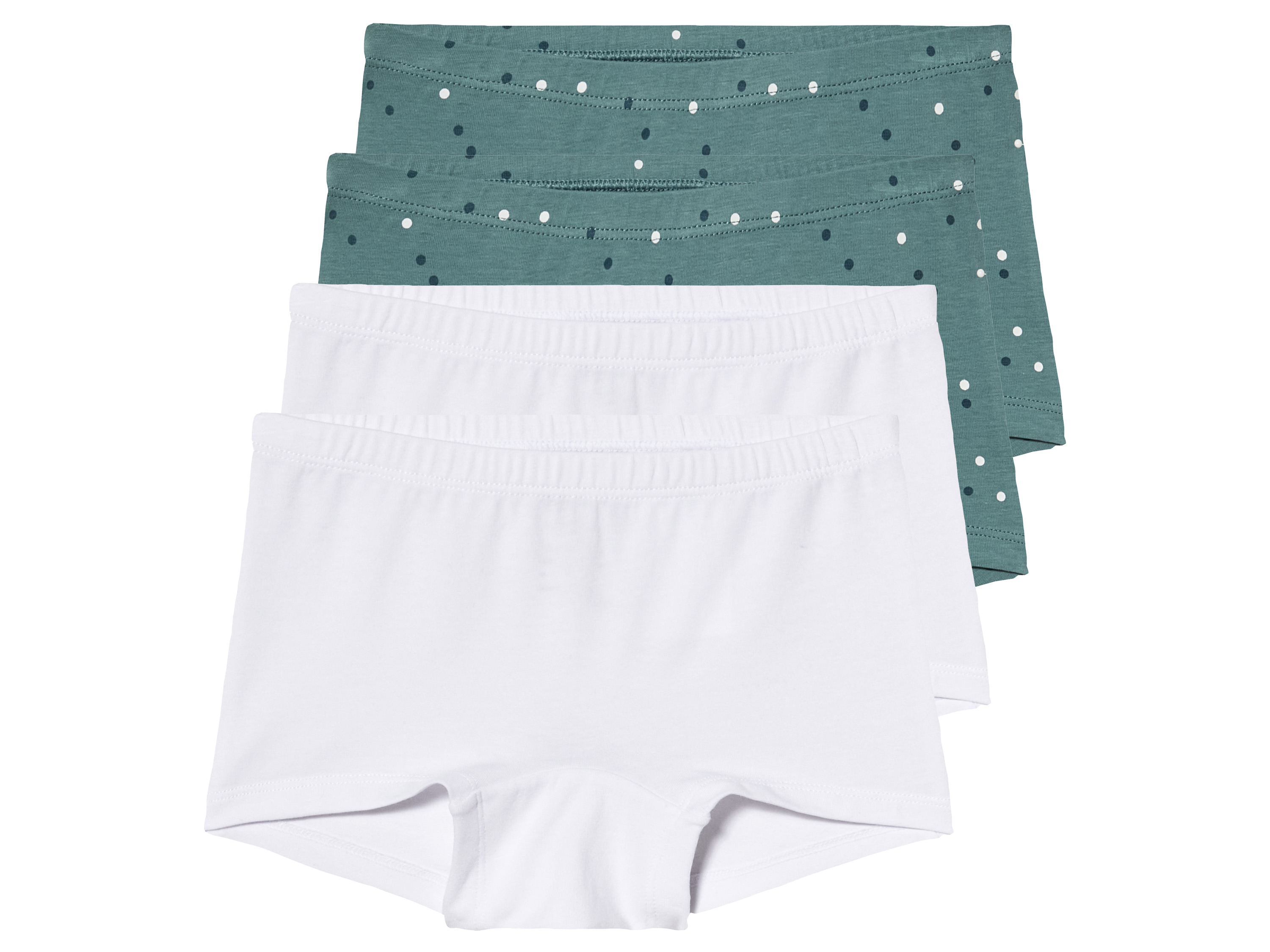 lupilu® Lot de 4 shorties petite fille (4-6 ans, blanc/vert)
