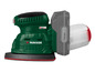 Une ponceuse Parkside X20V Team verte avec une batterie.