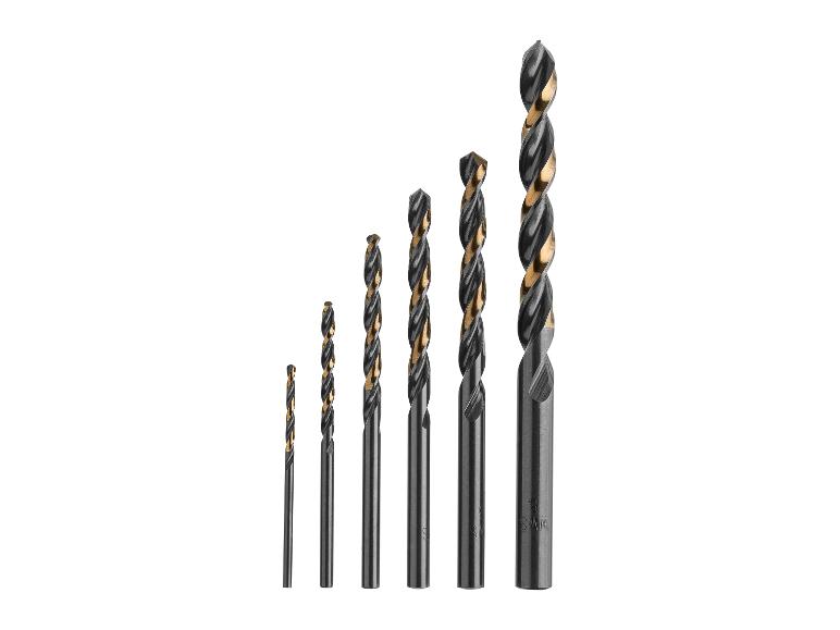 Jeu de forets métalliques de différentes tailles.