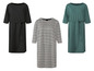 Trois robes : noire, à carreaux gris et verte.