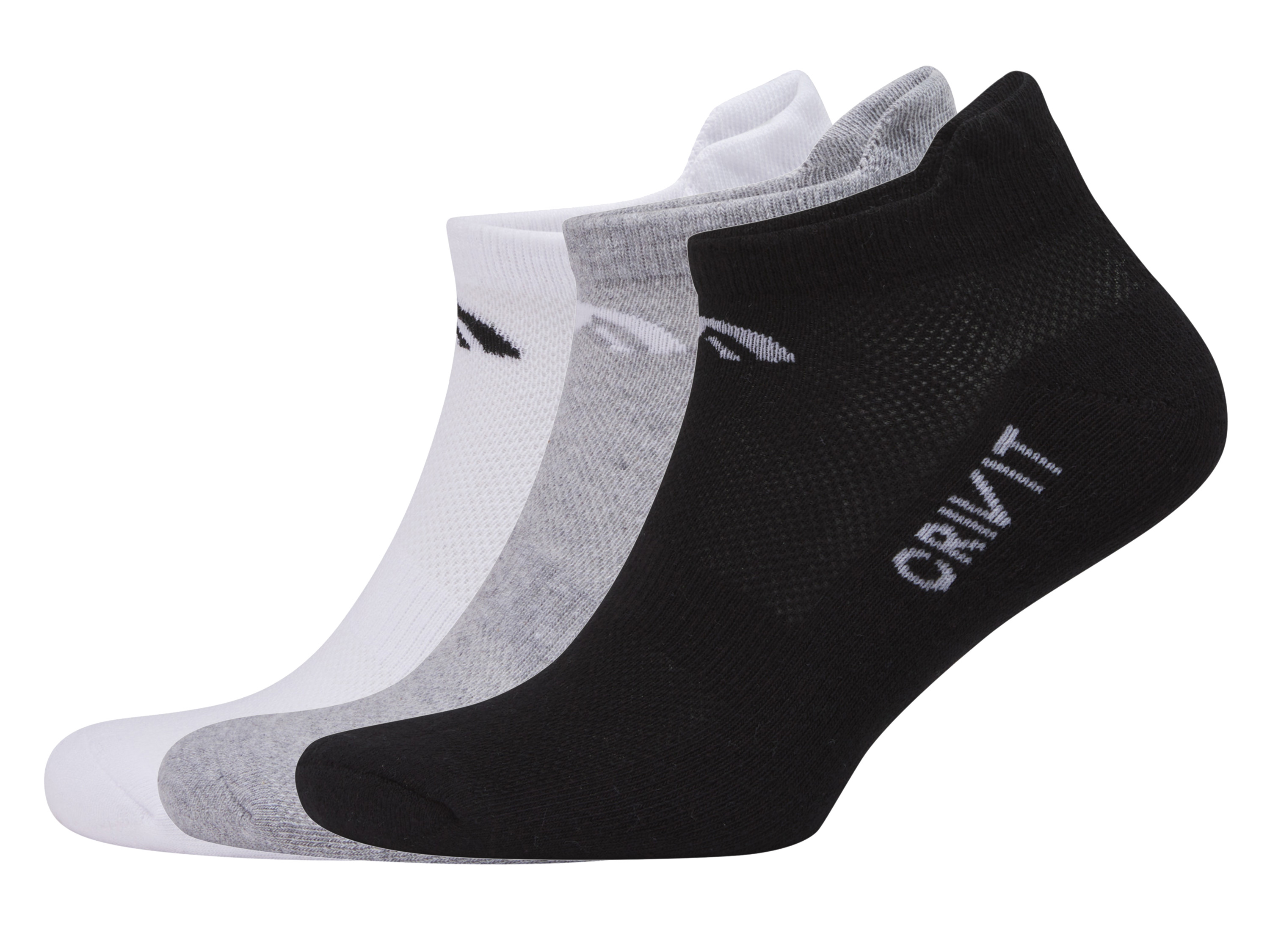 CRIVIT Lot de 3 paires de socquettes de sport homme (39/40, noir/gris/blanc)