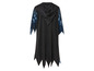 Capuche noire avec capuche et détails d'éclair bleus.