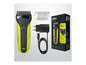 Un rasoir Braun Series 3 avec cordon, chargeur et capuchon de protection