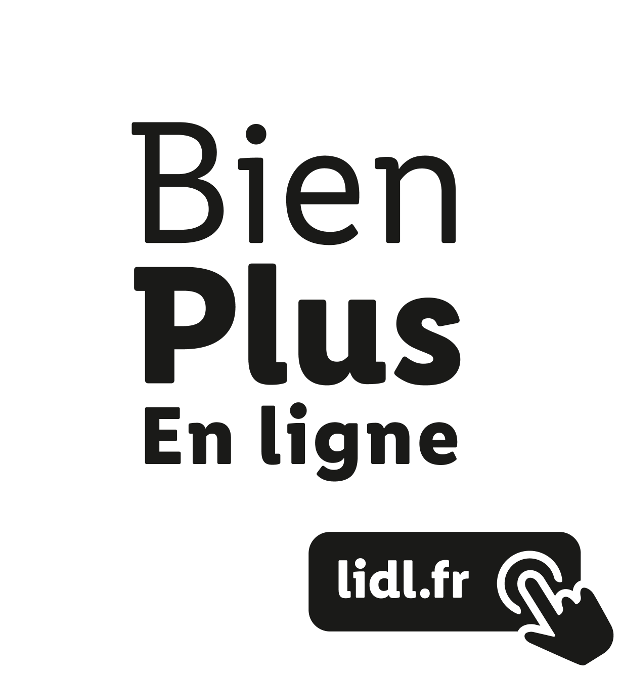 Bouton Bien Plus En ligne lidl.fr avec un curseur en forme de main